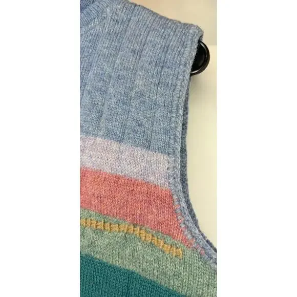 Vtg Susan Bristol Hand Knit 100% Shetland Wool Sweater Vest 1986 Women Large - Picture 5 of 11